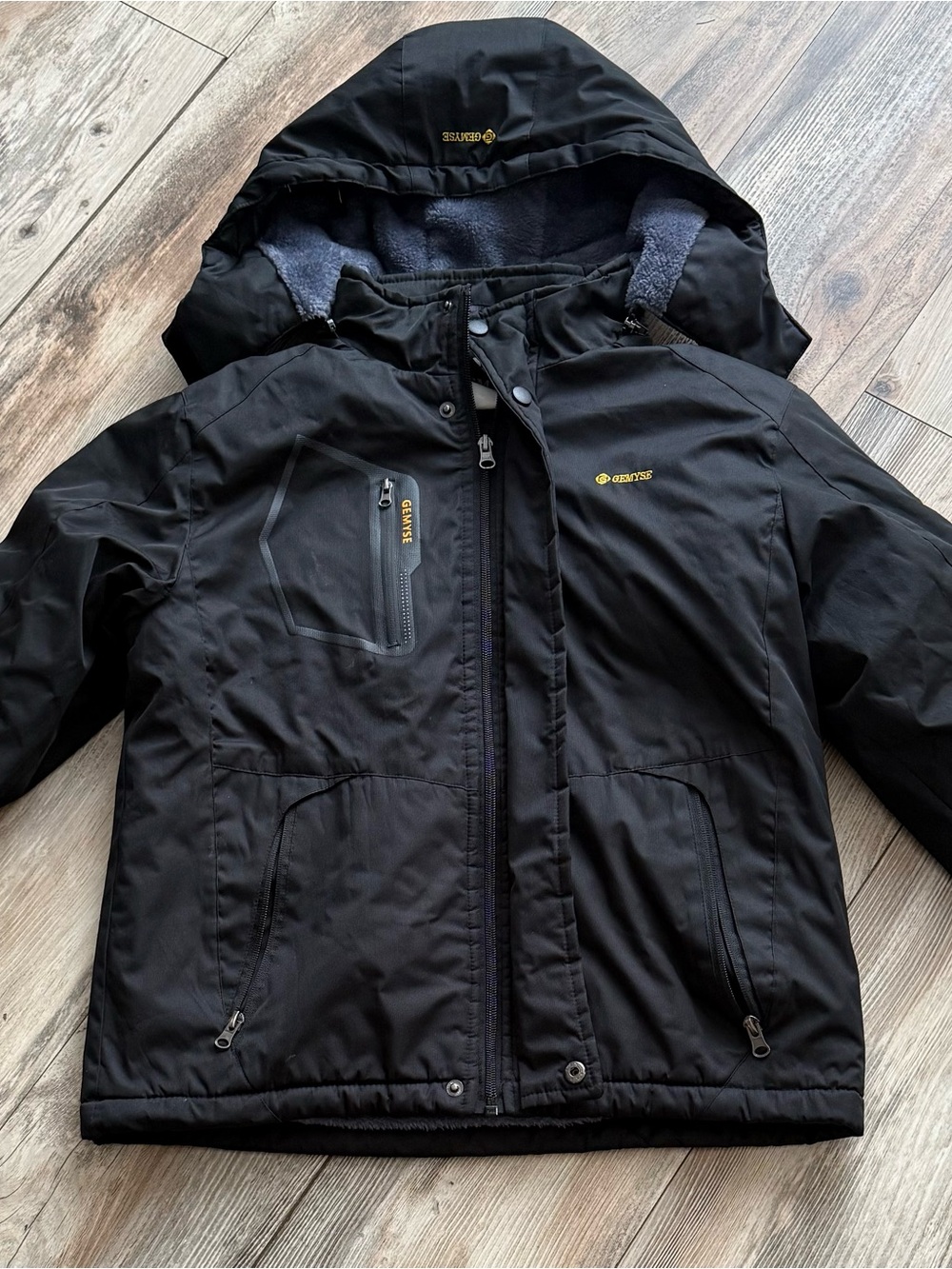 Kids Black Puffer Jacket with Hood